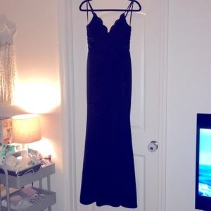 Long dark royal blue dress